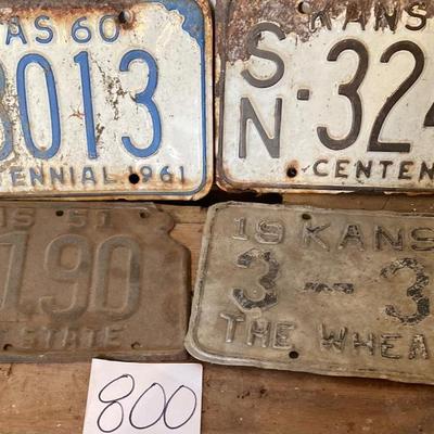 Vintage 1948,51,60 and 61 License Tags