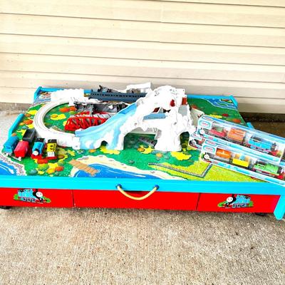 Thomas the Train Bundle - Wooden Railway Table - Icy Rails Adventure Set - 3 New in Package Train Sets