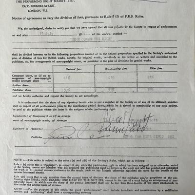 Stevie Marriott and Ronnie Lane signed contract 