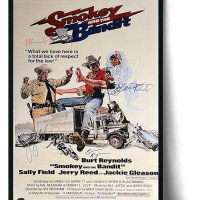 Smokey And The Bandit cast signed movie poster