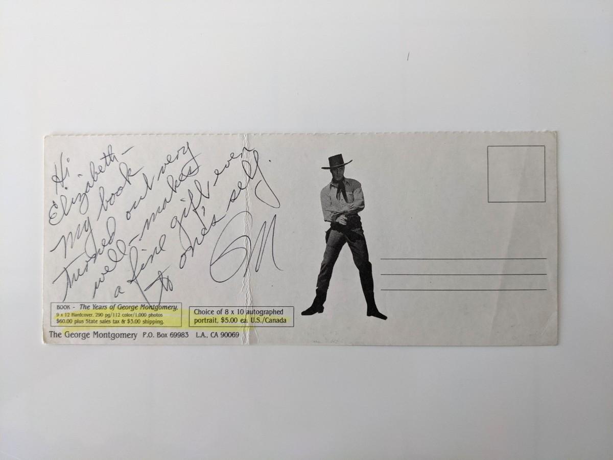 George Montgomery signed postcard | EstateSales.org