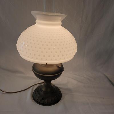Hobnail Milk Glass Lamp (D-CE)