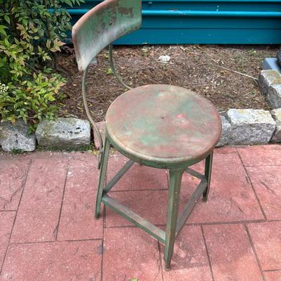 Antique Metal Shop Chair