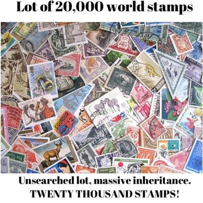 Over 20,000 used postage stamp lot
