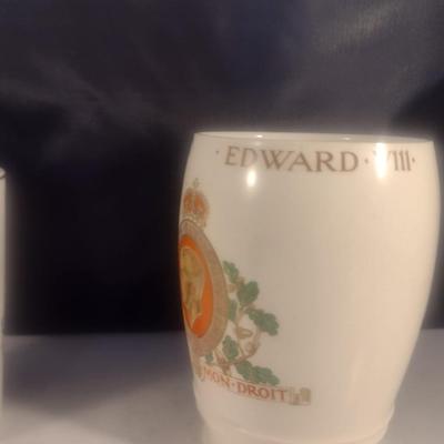 Set of Three Antique Coronation Mugs and Mustache Cups