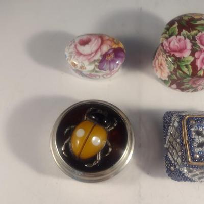 Collection of Ceramic and Metal Trinket Boxes