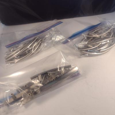 Set of Brush Nickel Drawer Pulls Various Shapes 36 Count