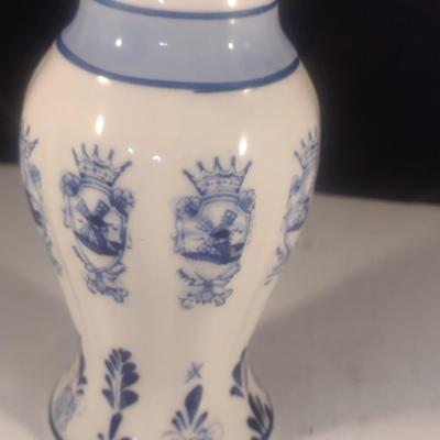 Vintage Ceramic Delft Blue Holland Hand-Painted Table Vase