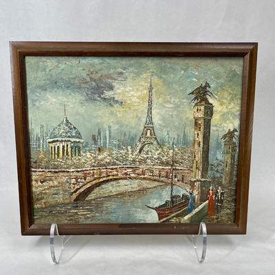 Oil Painting - River Seine and Eiffel Tower - Paris Skyline