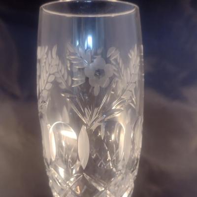 Set of Eight Crystal Clear Industries Crystal Glass Stemmed Champagne Flutes