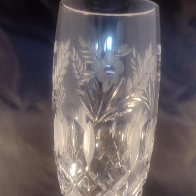 Set of Eight Crystal Clear Industries Crystal Glass Stemmed Champagne Flutes