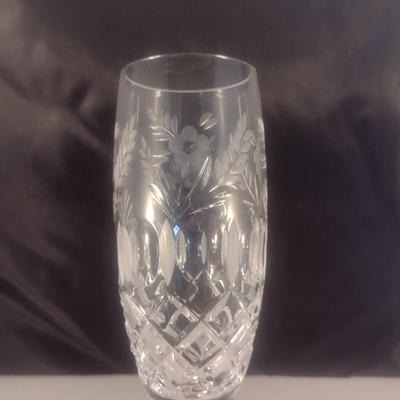Set of Eight Crystal Clear Industries Crystal Glass Stemmed Champagne Flutes