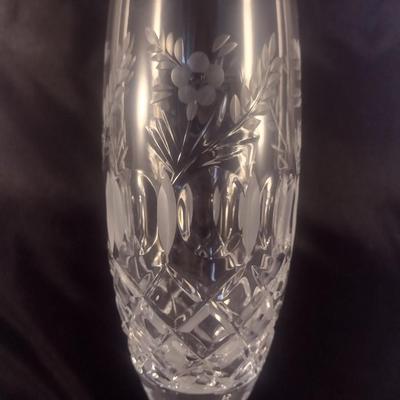 Set of Eight Crystal Clear Industries Crystal Glass Stemmed Champagne Flutes