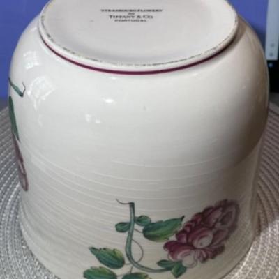 Vintage Tiffany & Co. Strasbourg Flowers Portugal Cache Pot 6.5" Tall in Good Preowned Condition.