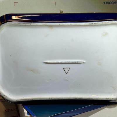 Vintage Japanese Large Figural Porcelain Hinged Trinket Box 10.5" Long, 6.5" Wide, & 5.75" Tall. (see desc)