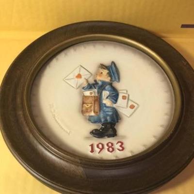 7 Different Hummel Collector Plates Mounted in a Wooden Frames Preowned as Pictured.