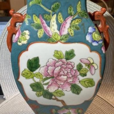 Scarce Chinese Famille Jiaqing 1796-1820 Red Mark Base 11.5" Tall Needs Rim Repair as Pictured.