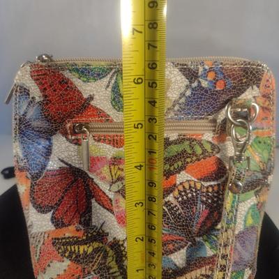 Primo Sacchi Italian Leather Butterfly Design Shoulder Bag with Dust Cover