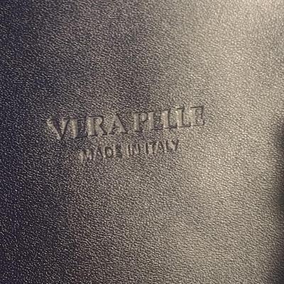 Primo Sacchi Italian Leather Red with Obverse Blue Design Shoulder Bag with Dust Cover