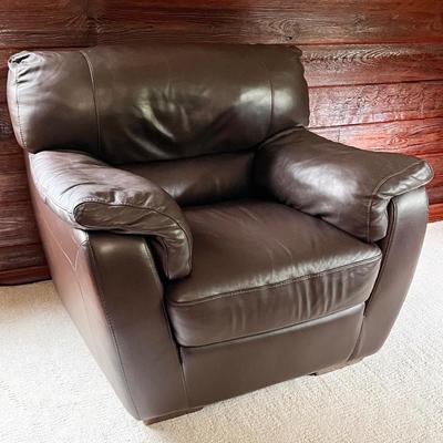 NATUZZI ~ Brown Leather Club Chair