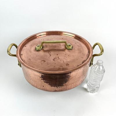1106 Vintage French Bazaar De La Cuisine Large Copper Stock Pot