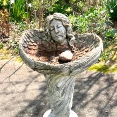 Cement Angel Birdbath (BY-MG)