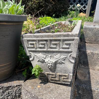 Two Cement Rectangular Planters (BY-MG)