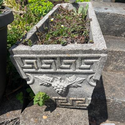 Two Cement Rectangular Planters (BY-MG)