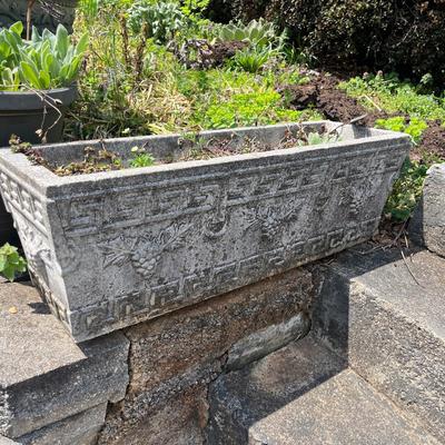 Two Cement Rectangular Planters (BY-MG)