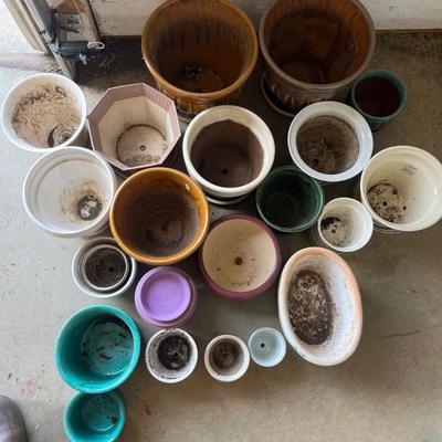 Collection of Colorful Ceramic Plant Pots (G2-MG)
