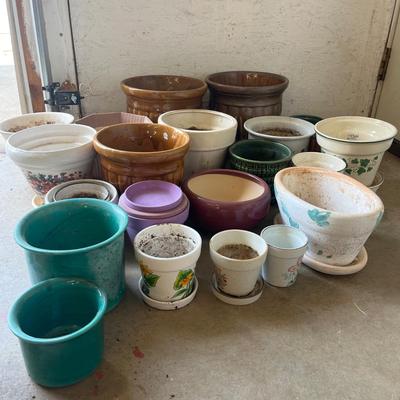 Collection of Colorful Ceramic Plant Pots (G2-MG)
