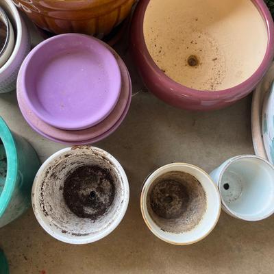 Collection of Colorful Ceramic Plant Pots (G2-MG)