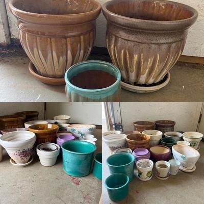 Collection of Colorful Ceramic Plant Pots (G2-MG)