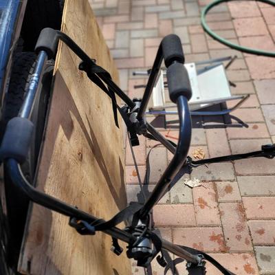 Vintage Peterson antique Folda Step ladder and collapsible adjustable bike carrier.