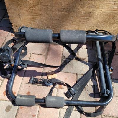 Vintage Peterson antique Folda Step ladder and collapsible adjustable bike carrier.