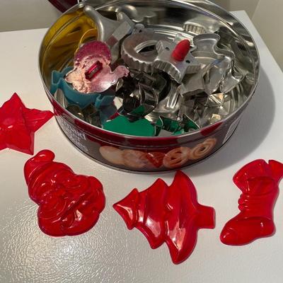 Large Tin of Vintage Cookie Cutters