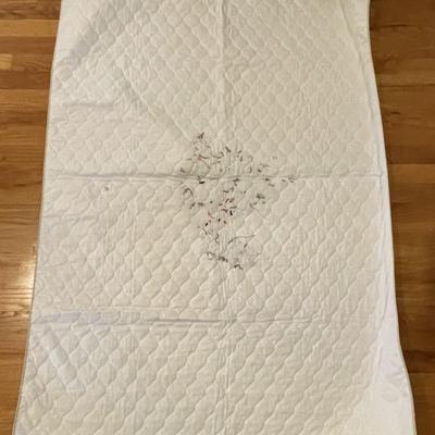 1980s Cross Stitch Good Night Cat Bedspread