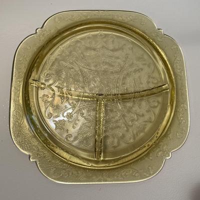 1930s Amber Madrid Grill Plate