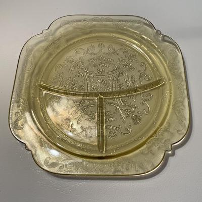 1930s Amber Madrid Grill Plate