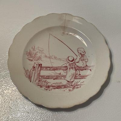 Antique French Country Transferware Plate