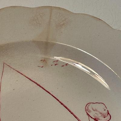 Antique French Country Transferware Plate