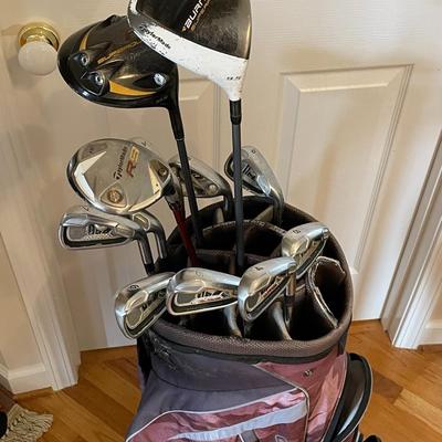 Set of TaylorMade Golf Clubs with Bag