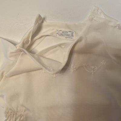 1950s Baby Boy White Romper