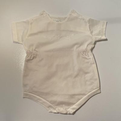 1950s Baby Boy White Romper
