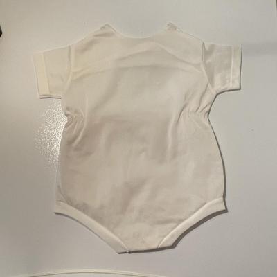 1950s Baby Boy White Romper