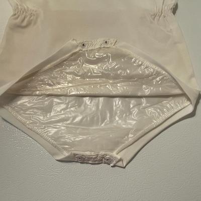 1950s Baby Boy White Romper
