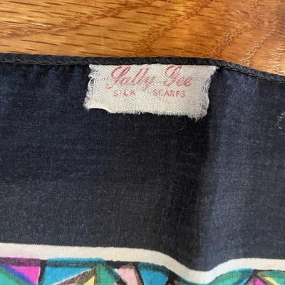 1950s Vintage Sally Gee Silk Scarf