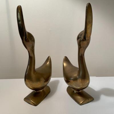 1980s Andrea by Sadek Brass Duck Book Ends