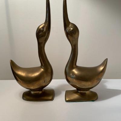 1980s Andrea by Sadek Brass Duck Book Ends