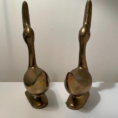 1980s Andrea by Sadek Brass Duck Book Ends